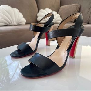 Christian Louboutin black leather heels - 40 1/2
